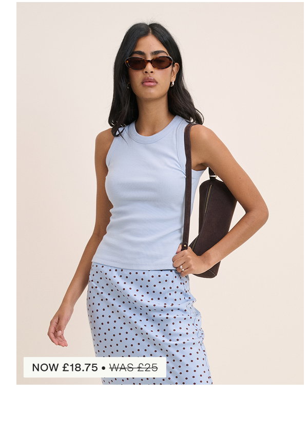 Baby Blue Ribbed Racer Vest