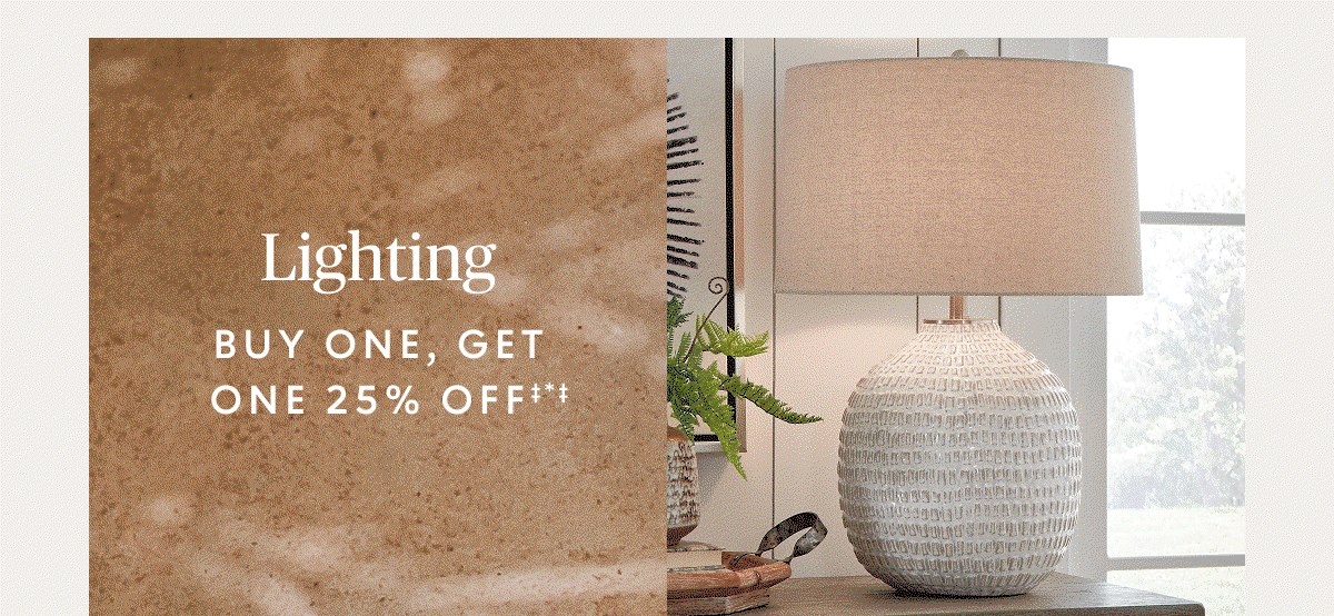 Buy one, get one 25% off lighting