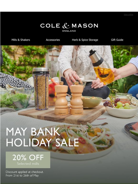 Bank Holiday Savings: 20% Off Selected Mills