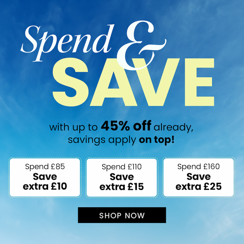 UP TO EXTRA £25 OFF YOUR HAUL | CODE: FLASH Get extra £10 off when you spend £85, extra £15 off when you spend £110 or extra £25 off £160. Extra savings apply on top of product markdowns. Use code: FLASH. 