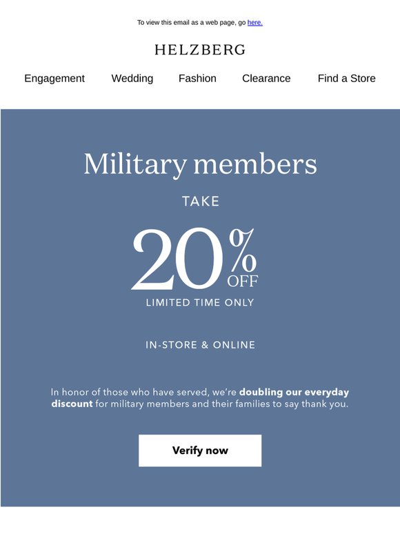 Thank you, military members! Take 20% off