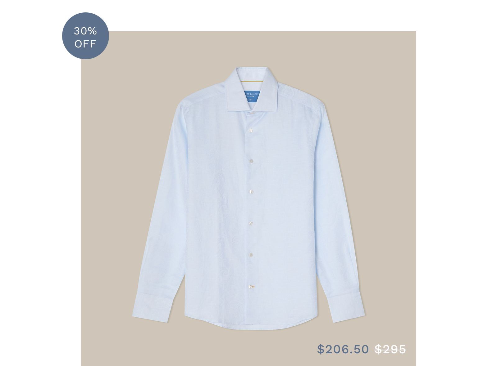 Reynolds Paisley Jacquard Cotton Linen Blend Shirt in Contemporary fit