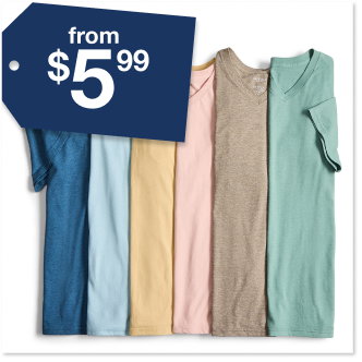 from $5.99 Men’s Tees