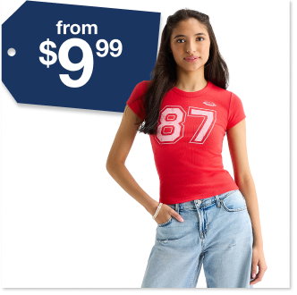 from $9.99 Juniors’ Tees