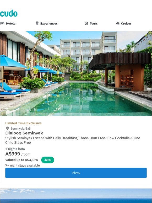 Stylish Seminyak Escape w. Daily Breakfast & Daily Three-Hour Free-Flow Cocktails