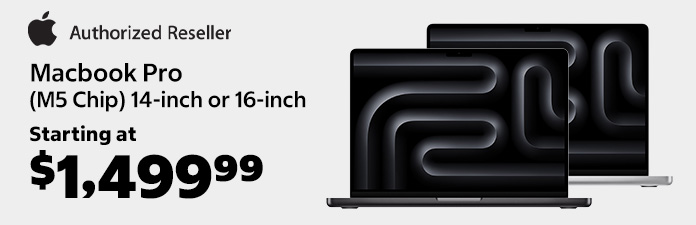 macbook PRO M5 chip 14-inch or 16-inch Starting at $1,499.99