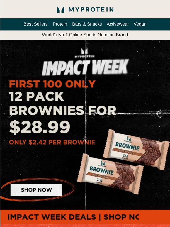 First 100 customers 💪 12 Brownies for $28.99