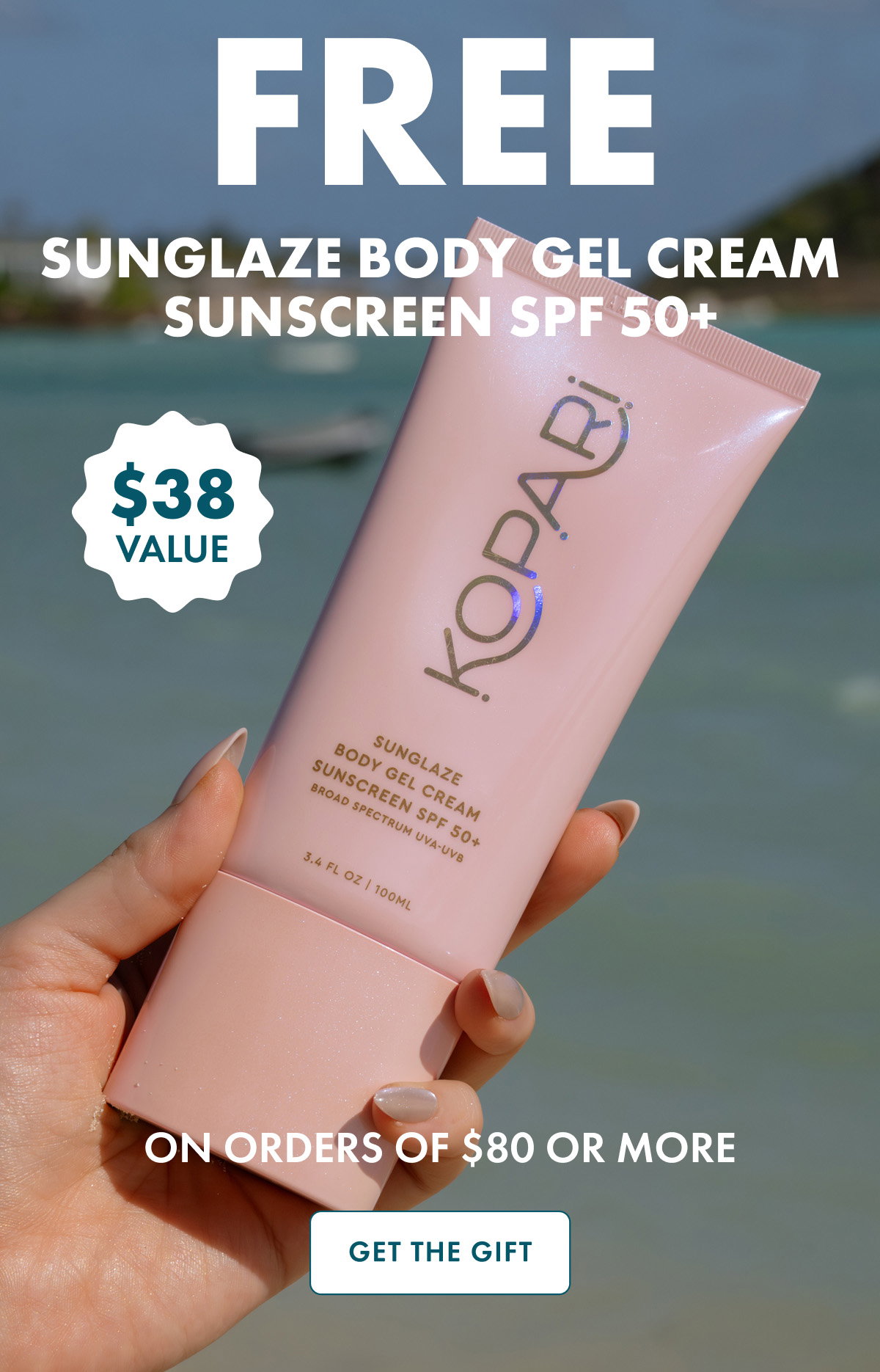FREE Sunglaze Body Gel Cream Sunscreen SPF 50+ 