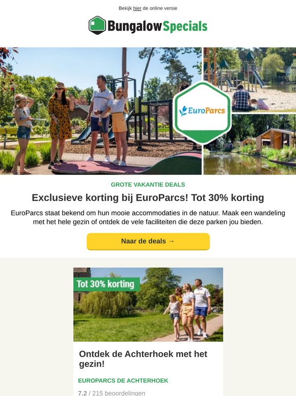 EuroParcs deals met exclusieve korting tot 30%!