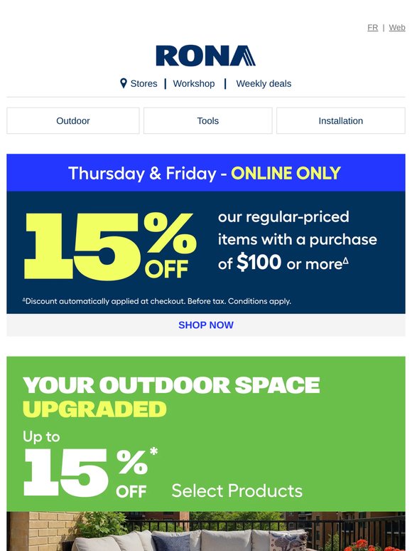 Save Up to 15% on Your Outdoor Refresh⛱️