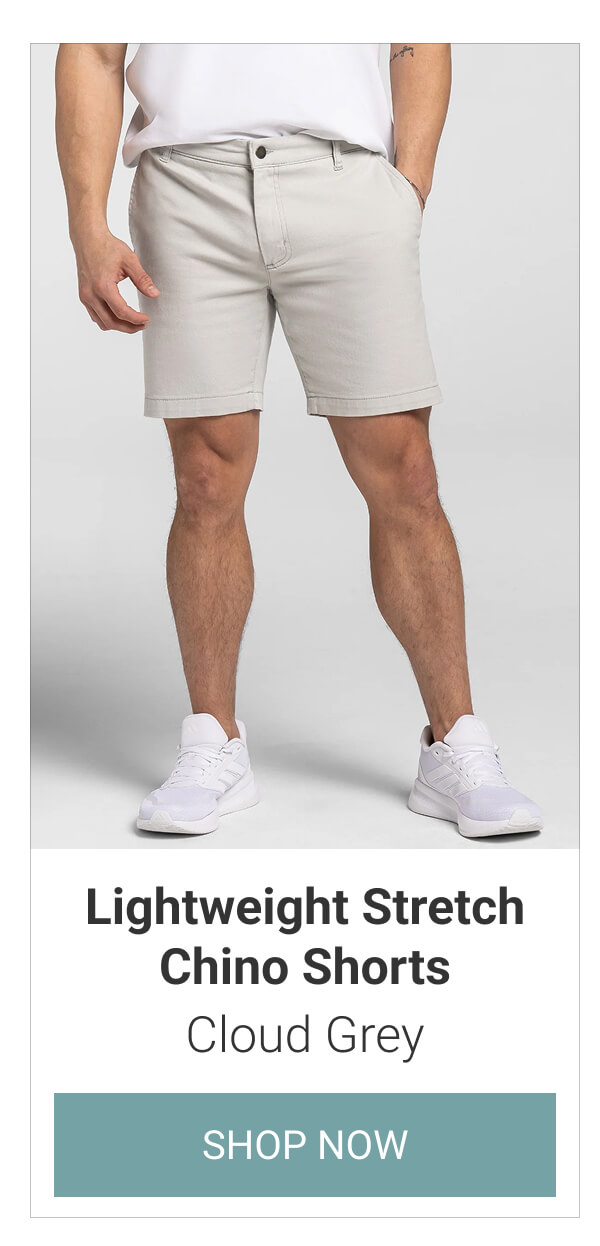 Cloud Grey Lightweight Stretch Chino Shorts