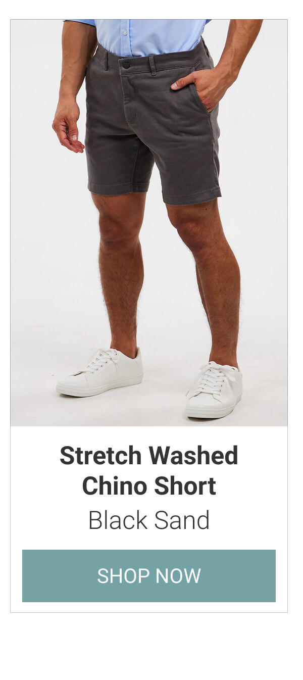 Black Sand Stretch Washed Chino Short