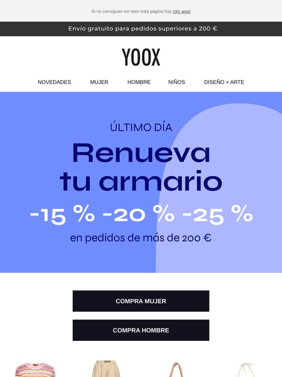 Solo hasta hoy: hasta el -25 %