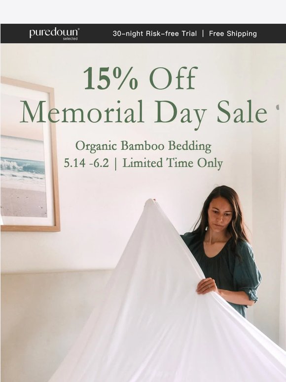 Limited Time: Enjoy 15% OFF Organic Bamboo Bedding