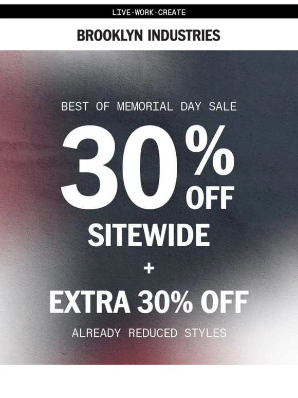 Best of Memorial Sale: 30% Off Sitewide