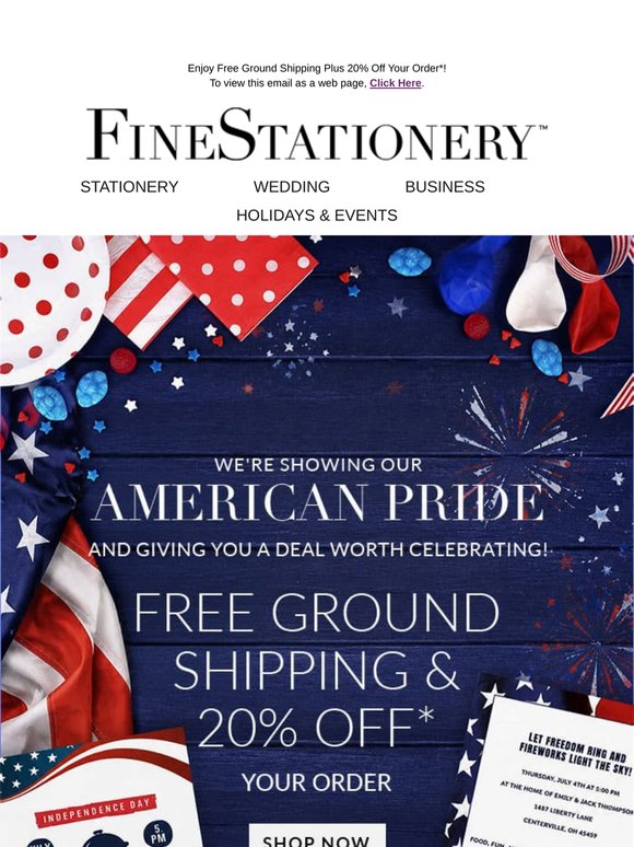 ✰ Free Shipping + 20% Off  = Memorial Day Weekend Savings ✰