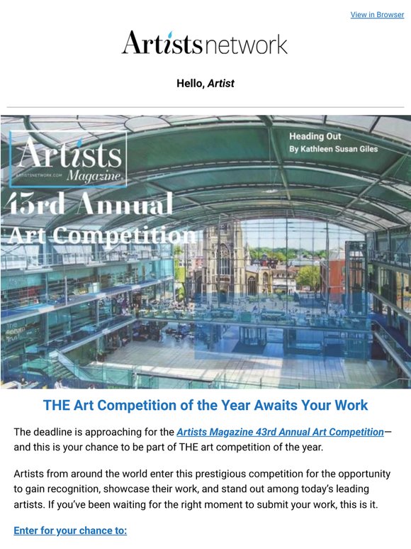 Don’t Miss THE Art Competition of the Year