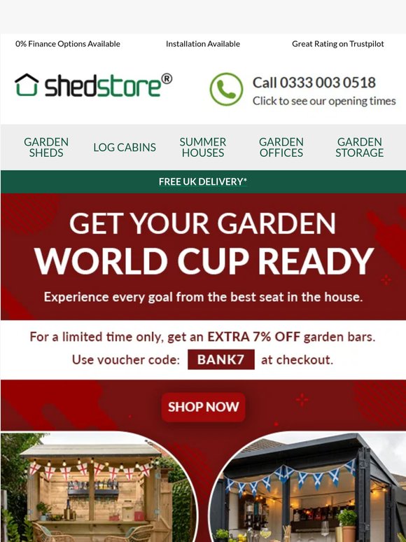 Limited time only - Extra 7% off Garden Bars