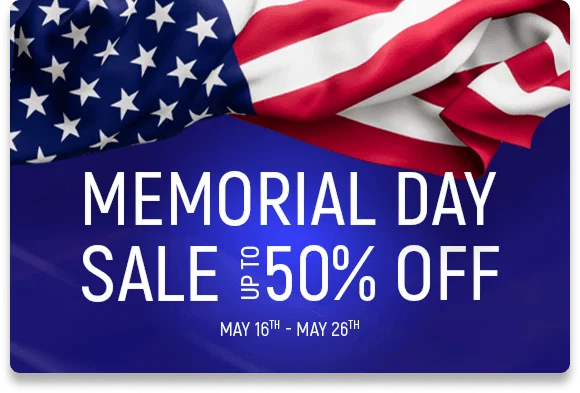Memorial Day Sale! Up to 50% Off
