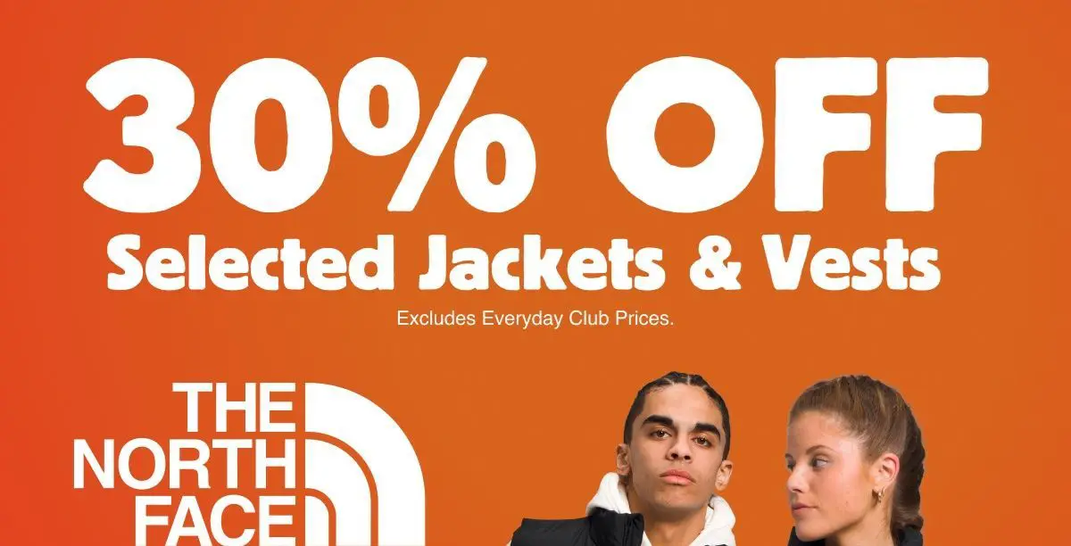 30% off selected Jackets & Vests
