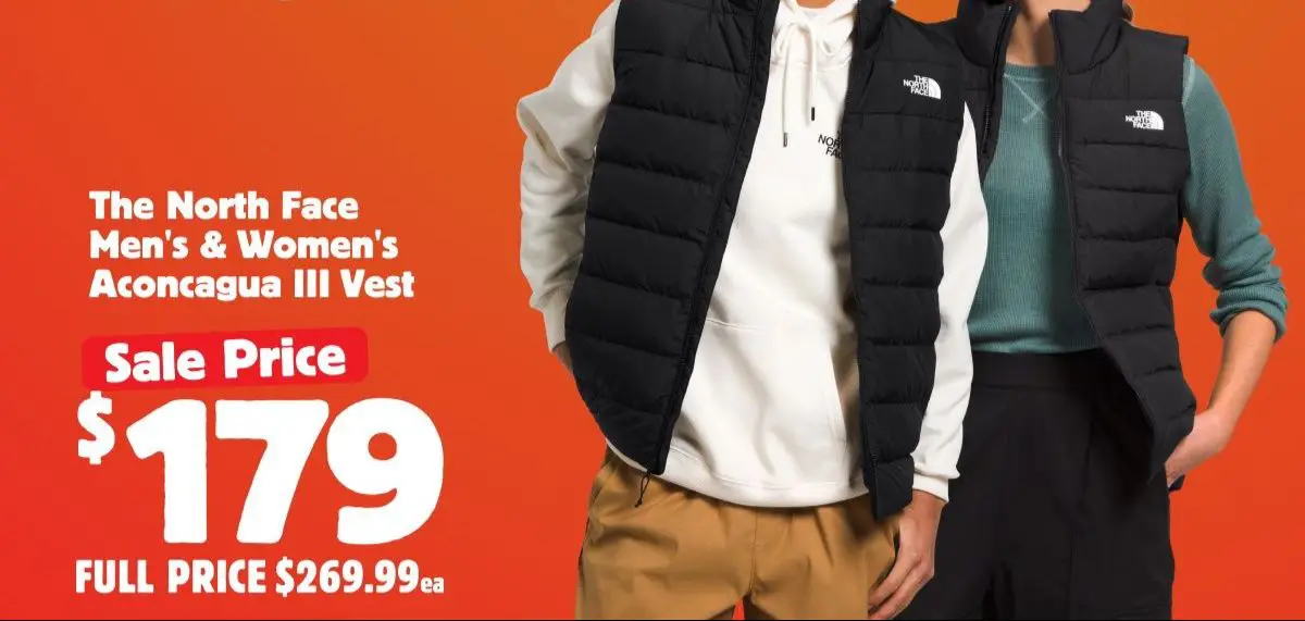 The North Face men's & womens aconcagua 3 vest