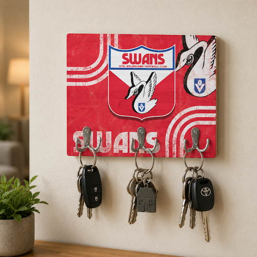 An AFL Key Rack on a wall with keys on it