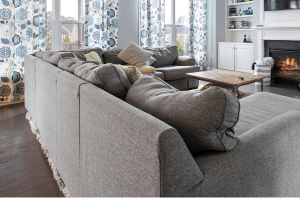 Instead of a console table, put THIS behind your sofa