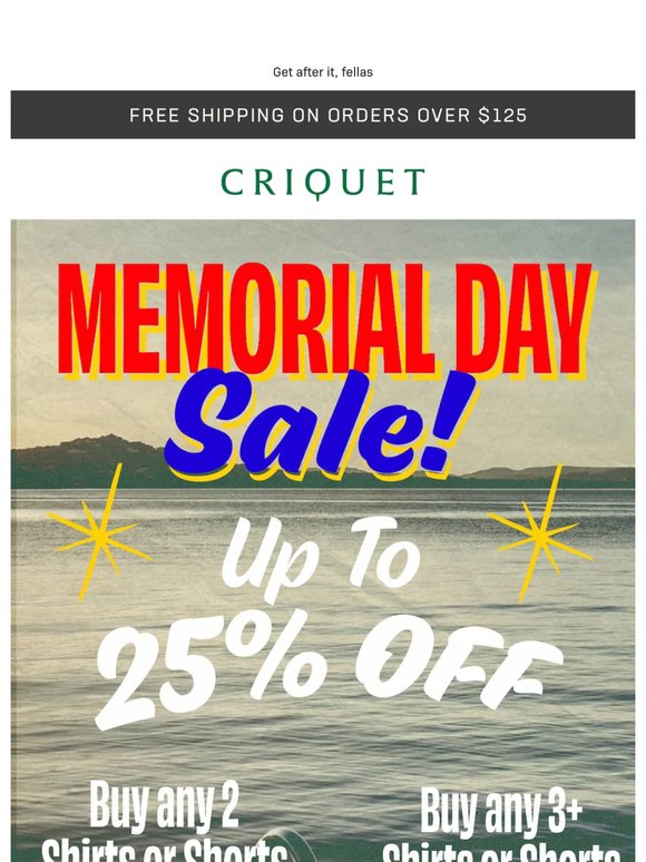 Memorial Day Sale Is On