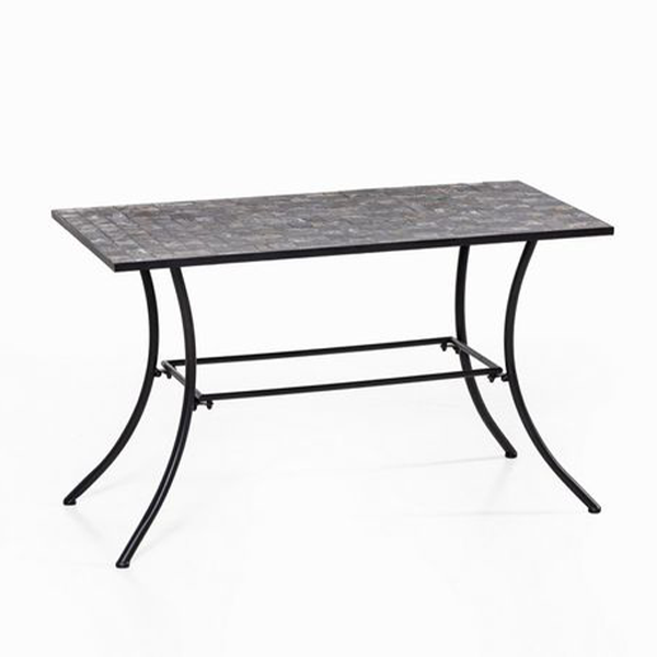 Gartentisch Mosaik GISMO, ca. 120 x 60 x 75 cm - Schwarz