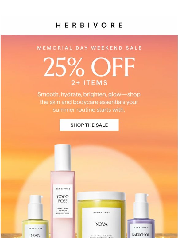 25% off: your holiday weekend starts now