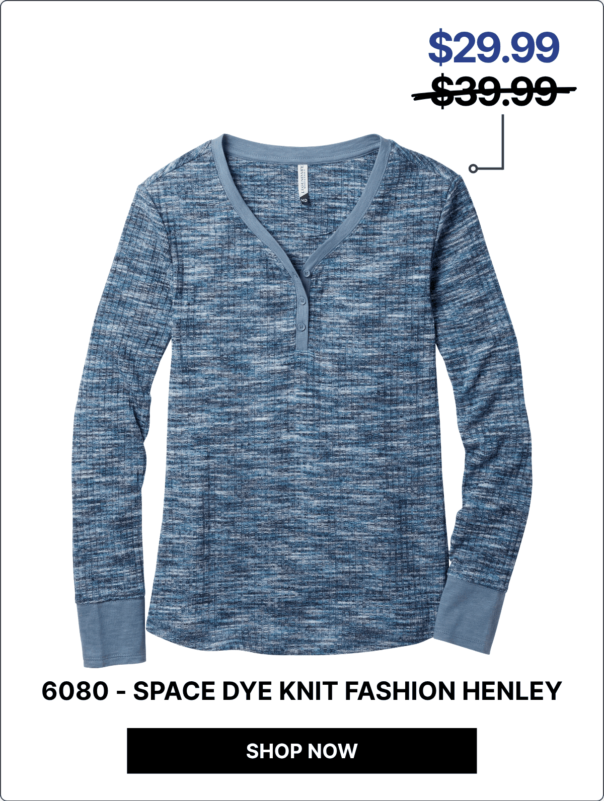 Women's Space Dye Knit Fashion Henley