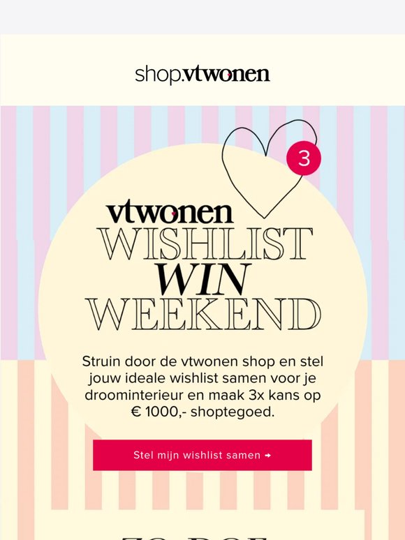 Jouw wishlist kan je dit weekend €1.000,- opleveren 👀