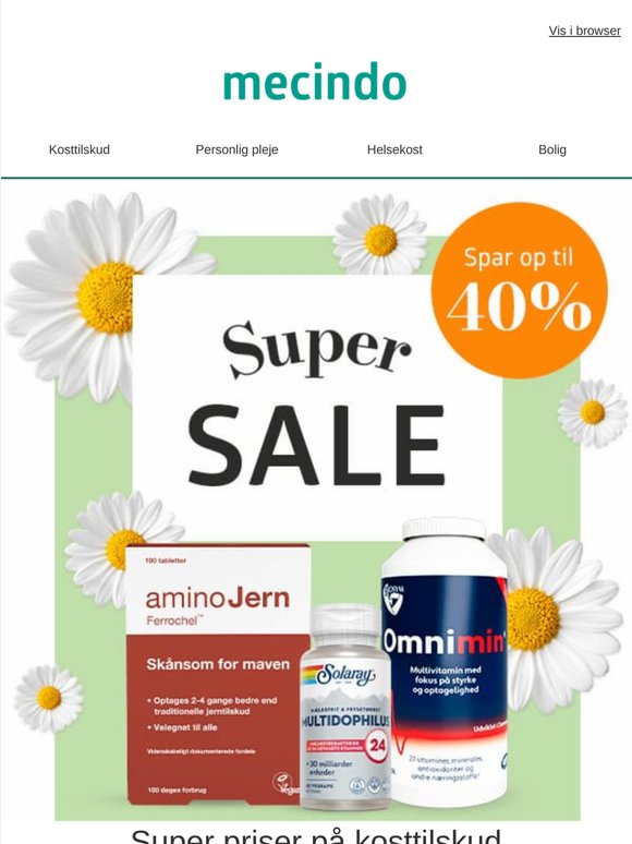 Super Sale på kosttilskud - fyld op på dine favoritter 💚