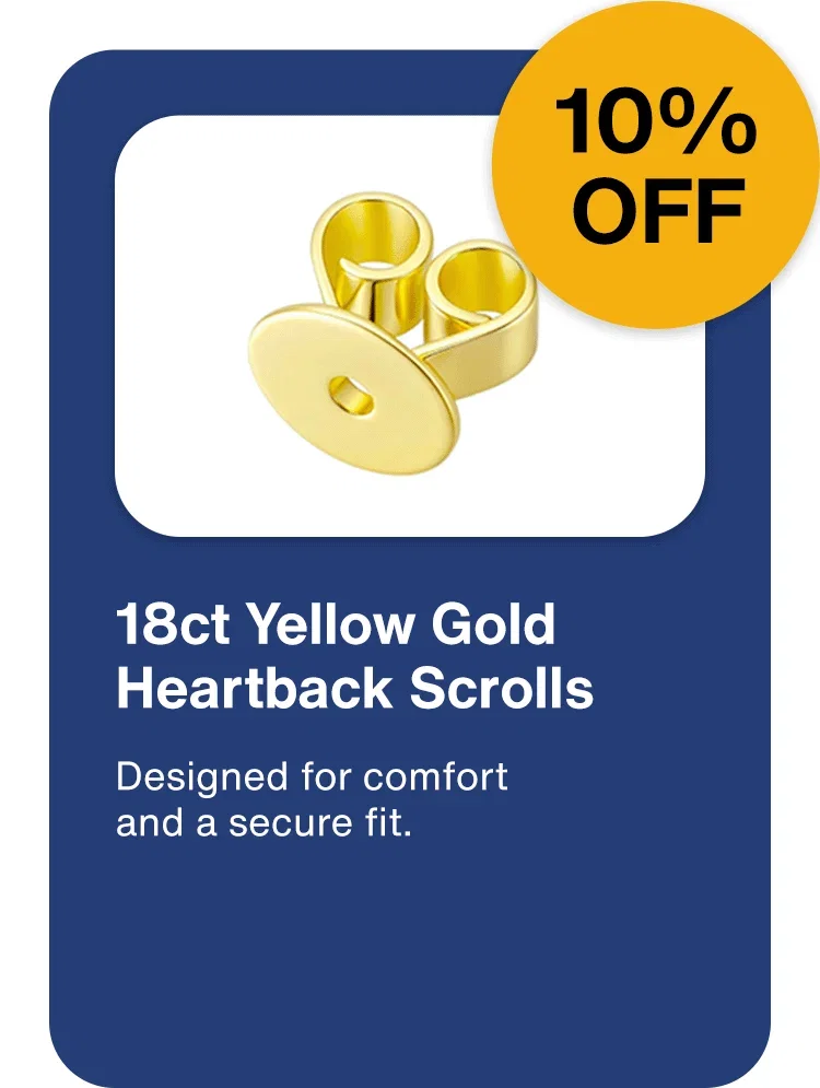 10% OFF 18ct Yellow Gold Heartback Scrolls