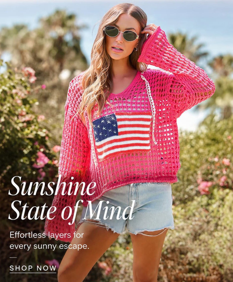 Sunshine state of mind. Effortless layers for every sunny escape. Shop now.