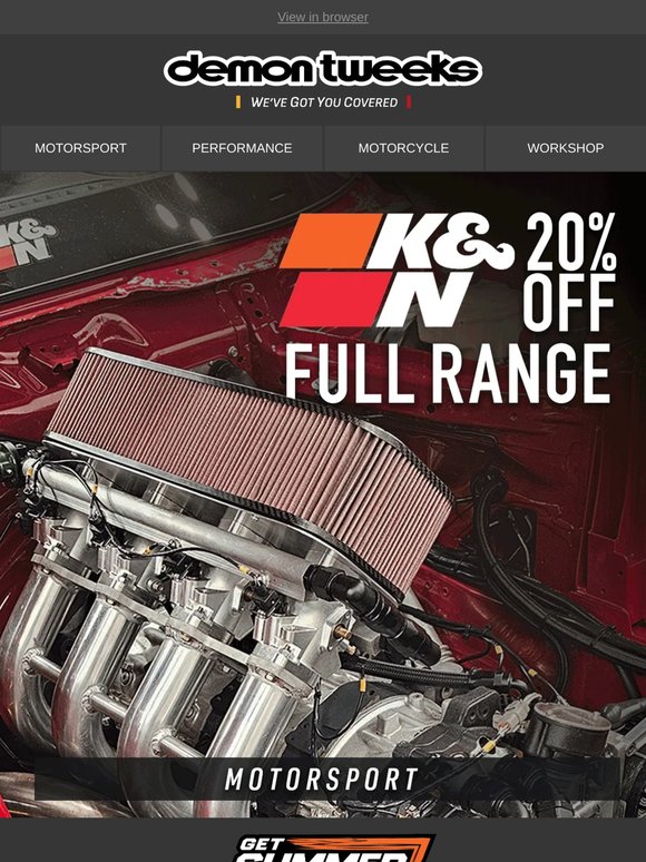 20% OFF ALL K&N 🔥
