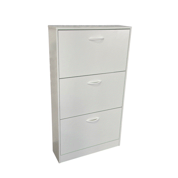 Schuhschrank mit drei Schubladen, ca. 59 x 105 x 17 cm - Weiß