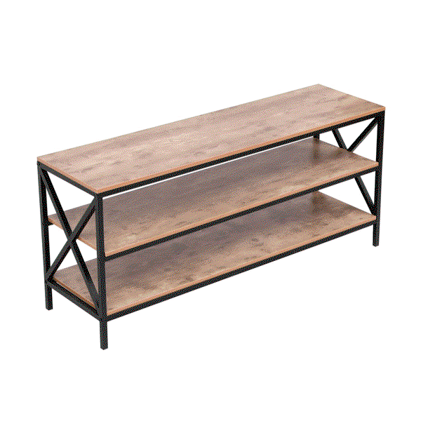 TV-Schrank mit 3 offenen Ablagen, ca. 140 x 40 x 62,5 cm – Holzoptik