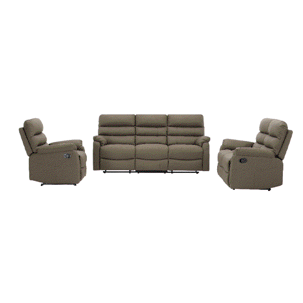 3tlg. Couchgarnitur gepolstert - Braun