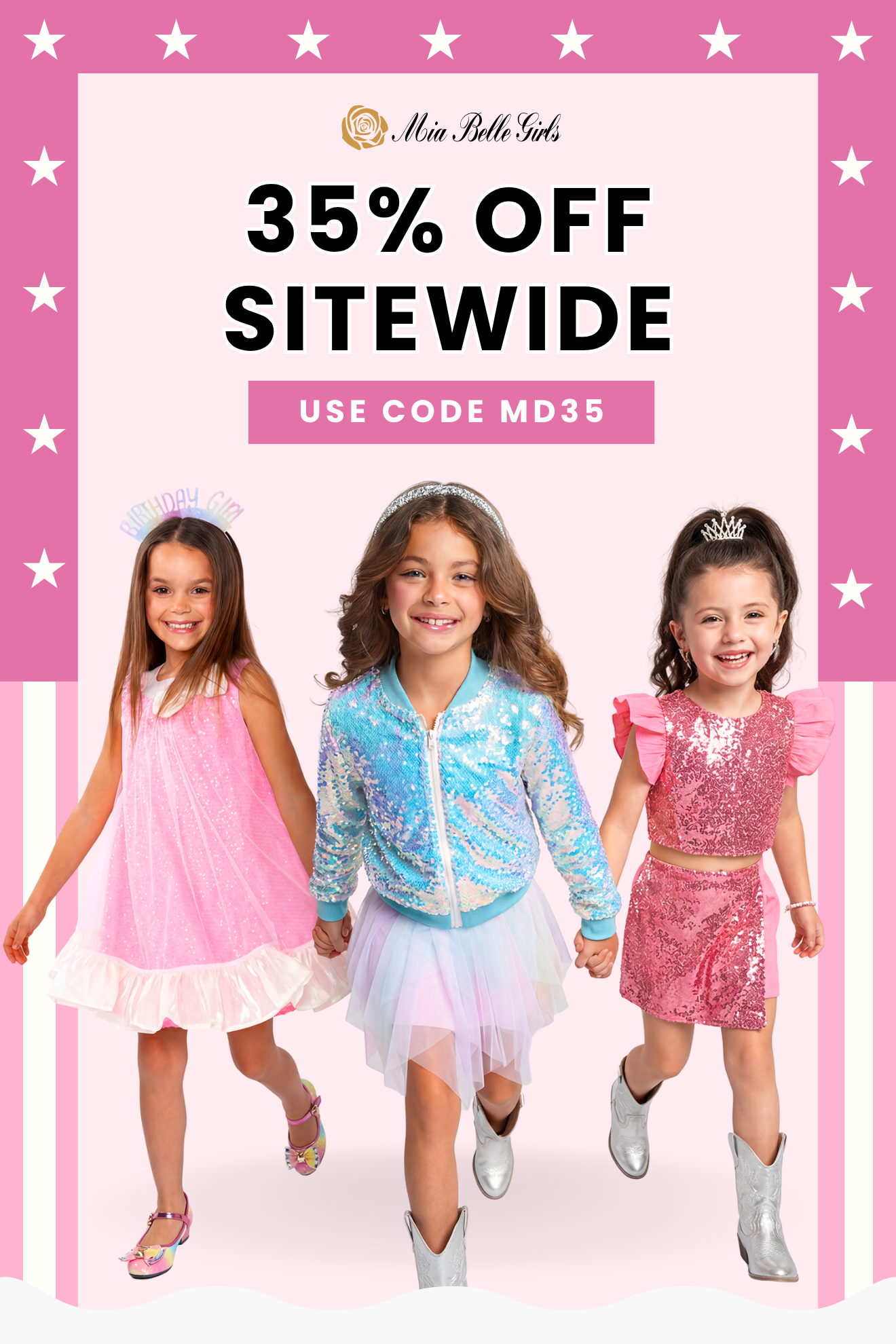 Mia Belle Girls — 35% Off Sitewide. Use code MD35 to save on stylish girls clothing, dresses, sets, shoes, and special occasion outfits for every season. Shop adorable fashion your little girl will love.