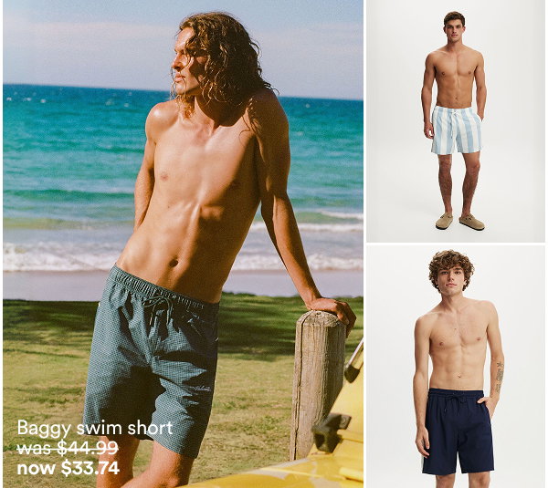 Baggy swim short was $44.99 now $33.74
