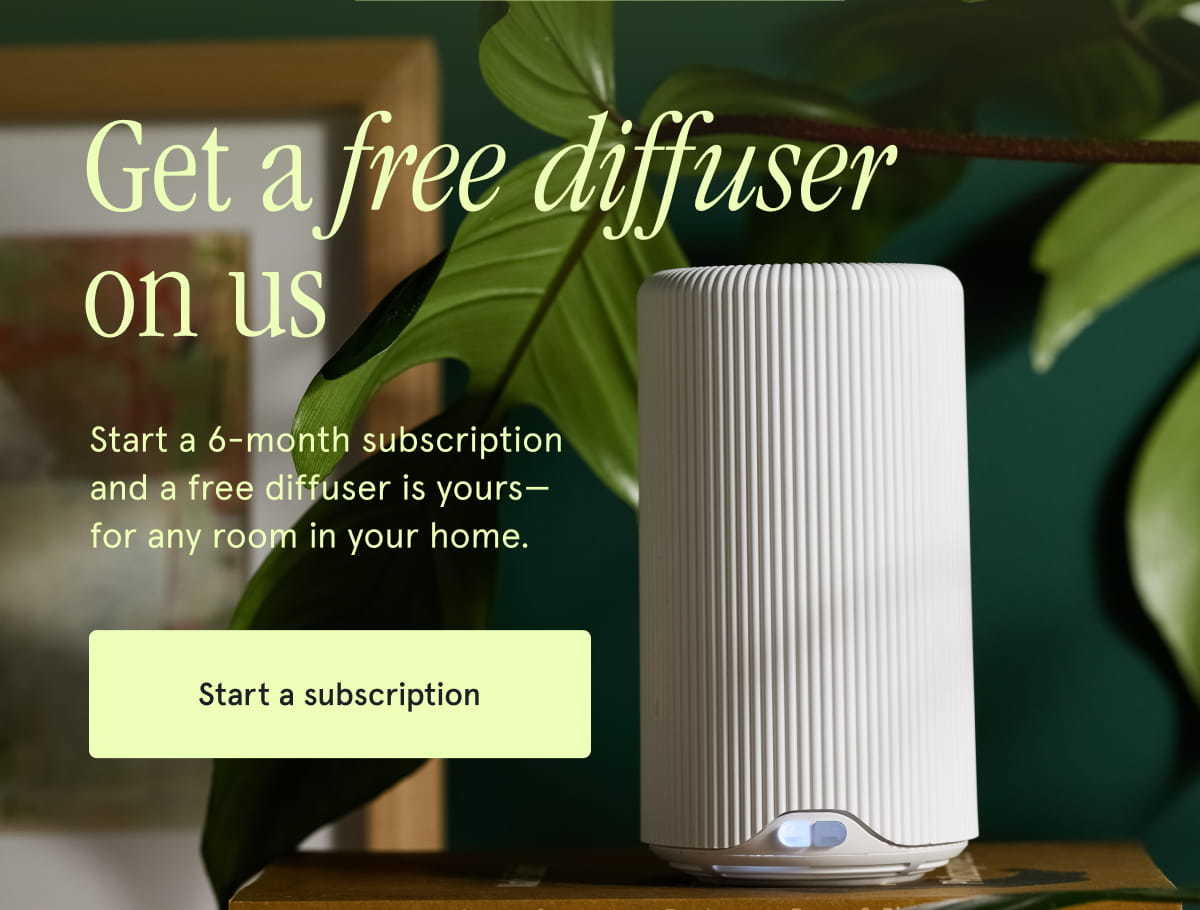 Get a free diffuser on us. Start a 6-month subscription and a free diffuser is yours—for any room in your home. Start a subscription