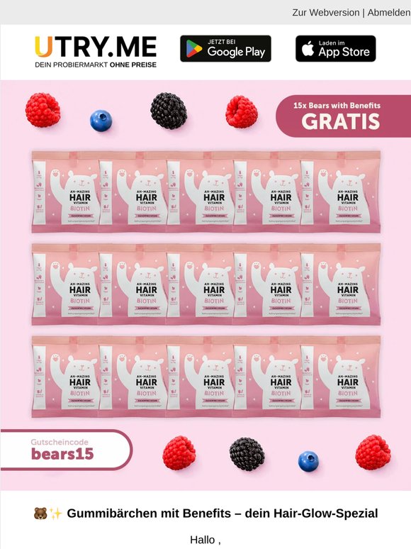 Süßer Bonus für schönes Haar: 15 Vitamin-Gummies gratis ✨💗🐻