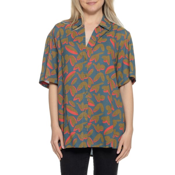 prAna The Bahamas Cover-Up Shirt for Women | Catalina Indo Disco | Size Large | Lightweight Fabric