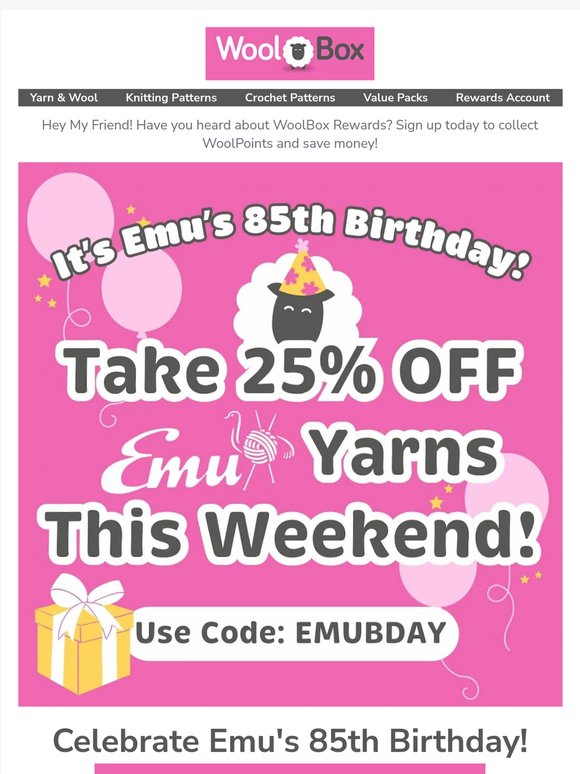 Celebrate Emu's Birthday With 25% OFF!