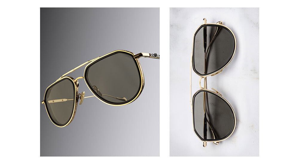 Still Life images of The Great Frog Limited-Edition Triumph Aviator Sunglasses
