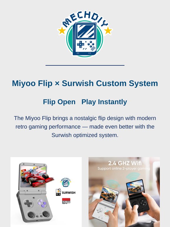 Flip Into Retro Gaming — Miyoo Flip Powered by Surwish 🎮