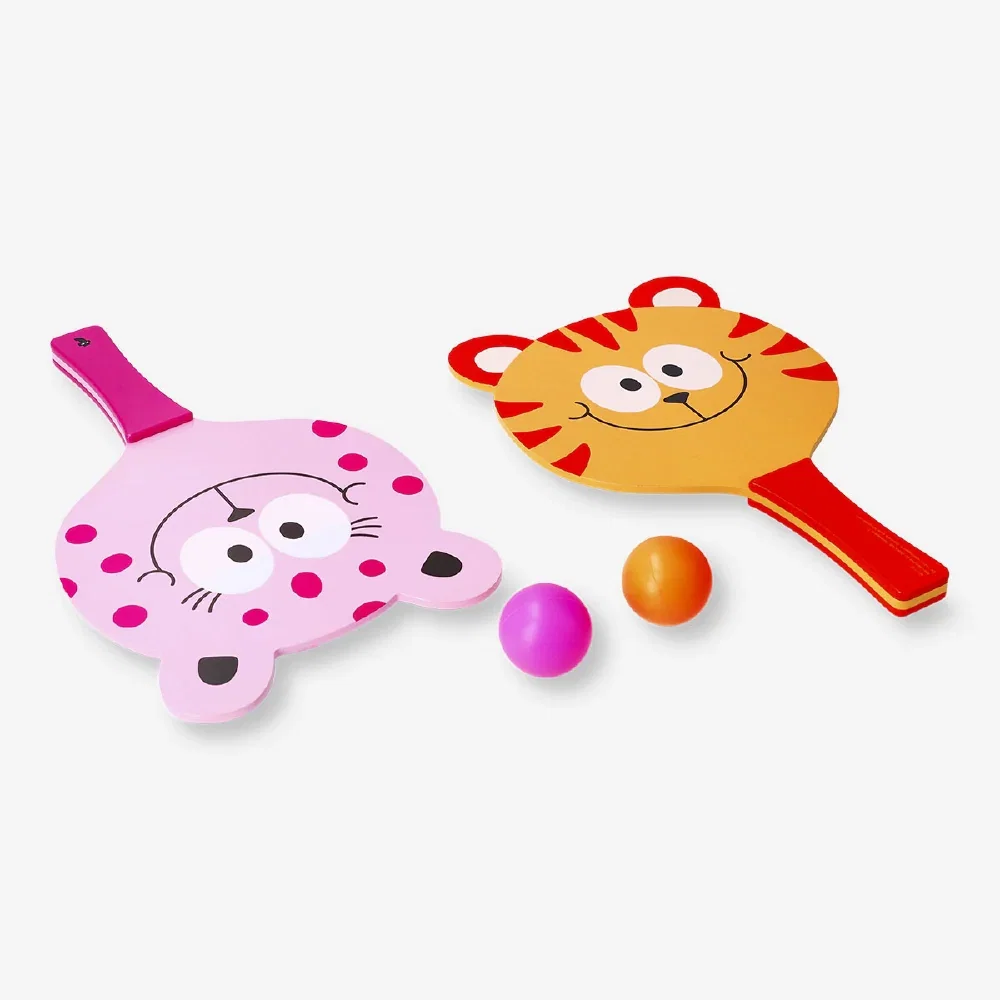 Image of Beach tennis set with cat characters