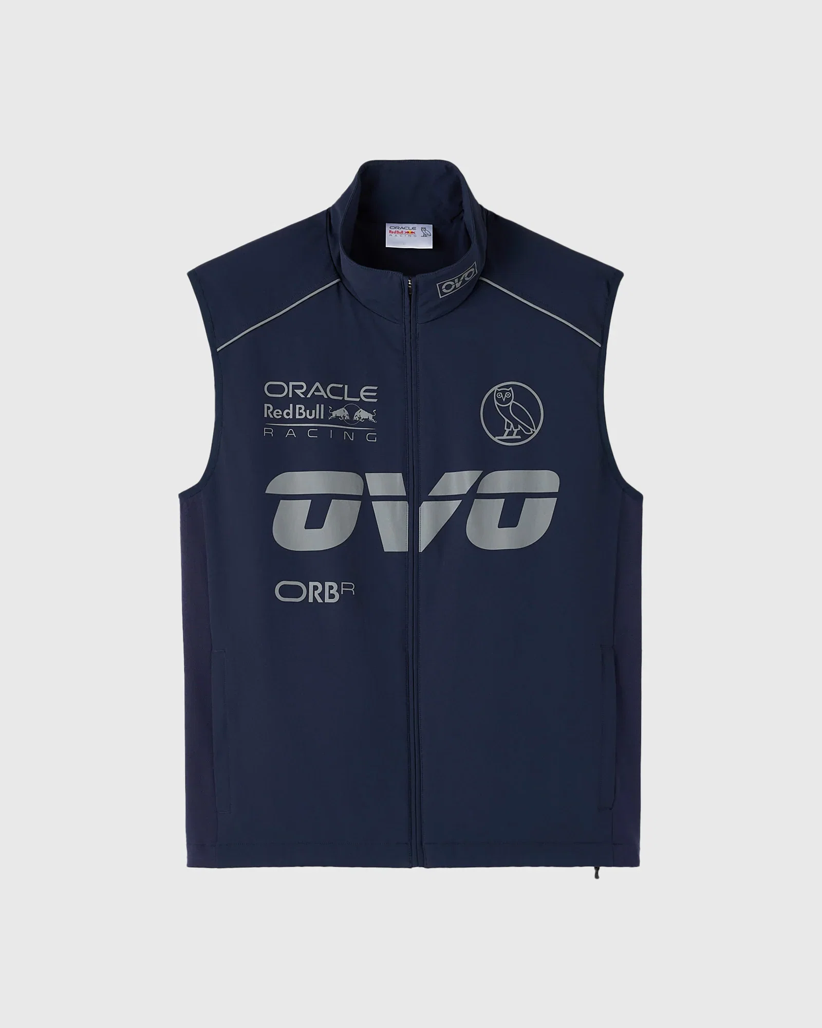 Image of Red Bull Racing Reflective Print Nylon Vest - Red Bull Navy