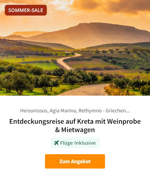 Entdeckungsreise auf Kreta mit Weinprobe &amp; Mietwagen